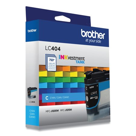 Brother LC404CS INKvestment Ink, 750 Page-Yield, Cyan LC404CS